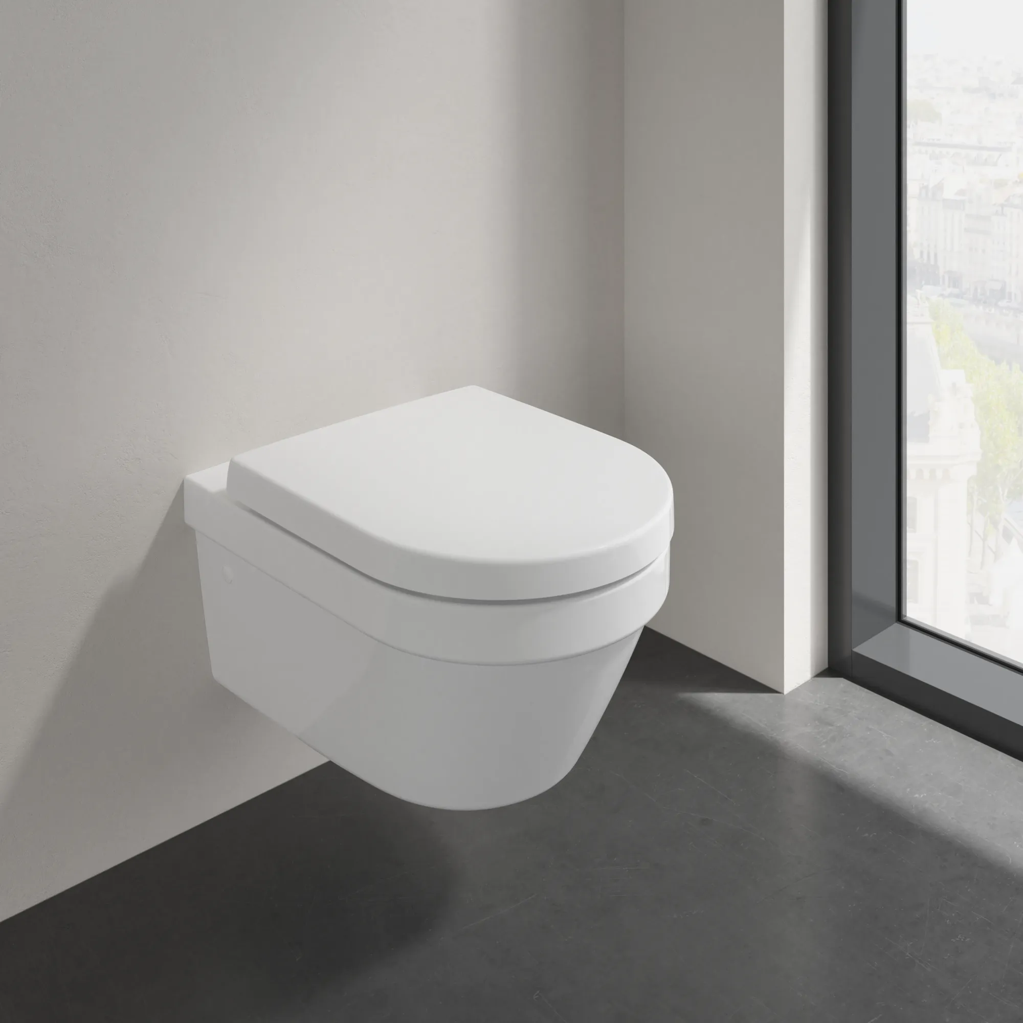 Wand-Tiefspül-WC Combi-Pack DirectFlush „Architectura“ 37 × 30 × 53 cm in Weiß Alpin, ohne Spülrand, Abgang waagerecht Wand-Tiefspül-WC Combi-Pack DirectFlush „Architectura“ 37 × 30 × 53 cm in Weiß Alpin, ohne Spülrand, Abgang waagerecht