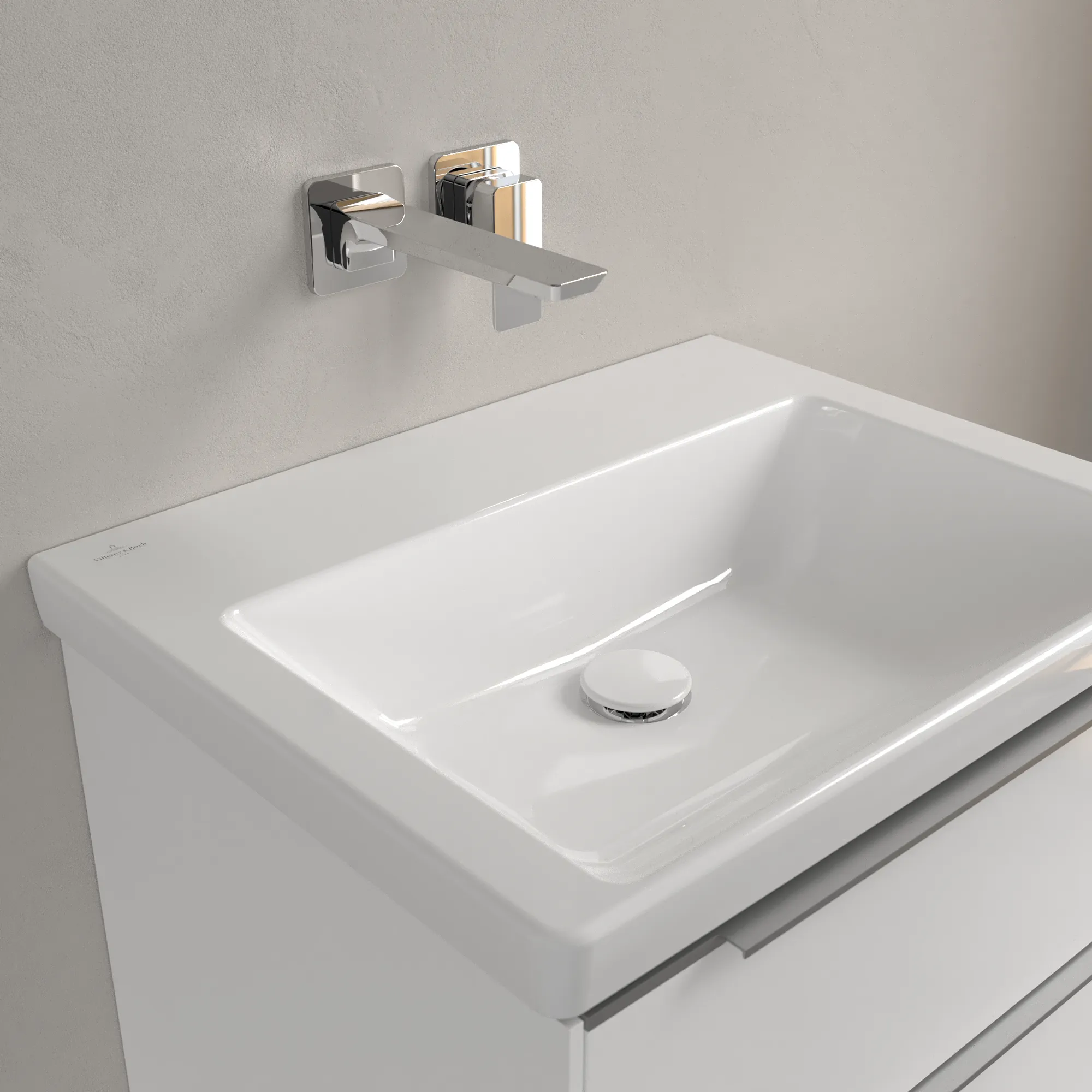 Villeroy & Boch Wandwaschtisch aus TitanCeram „Subway 3.0“ 600 × 470 × 165 mm, ohne Hahnlochbohrung in Weiß Alpin Villeroy & Boch Wandwaschtisch aus TitanCeram „Subway 3.0“ 600 × 470 × 165 mm, ohne Hahnlochbohrung in Weiß Alpin