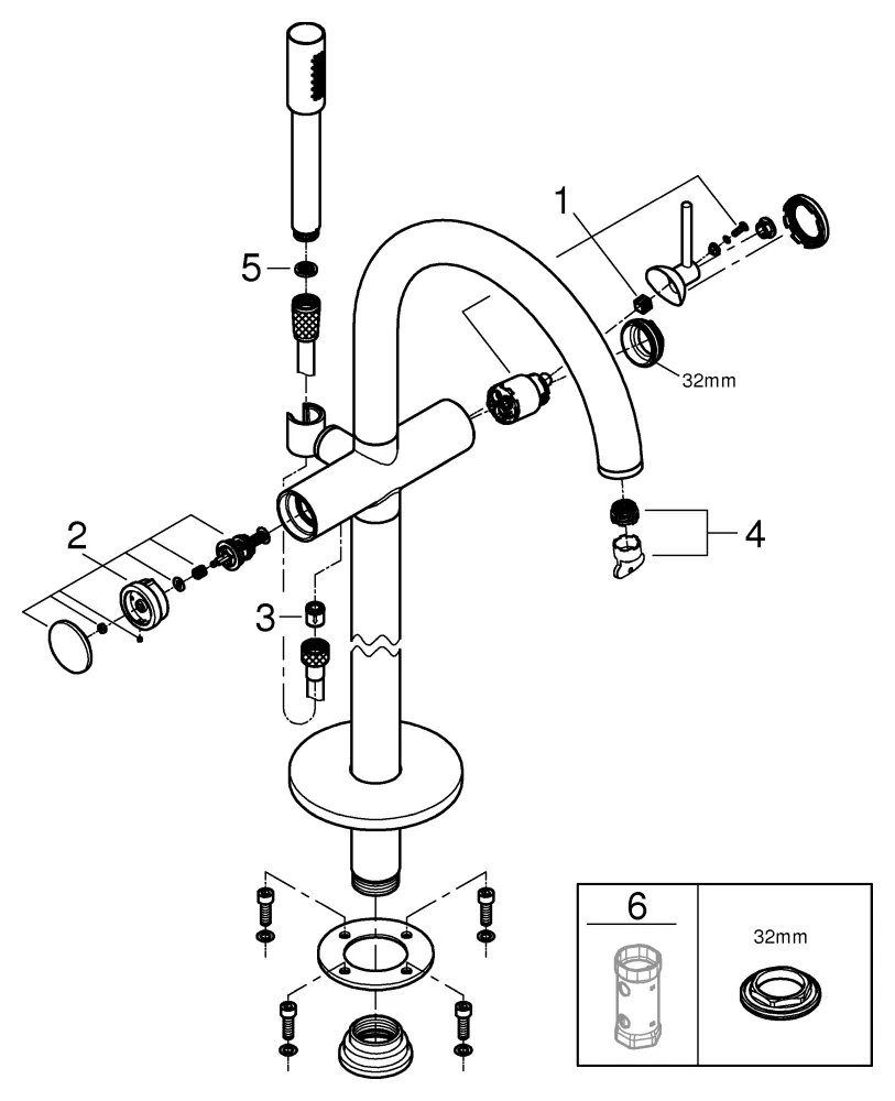 Einhand-Wannenbatterie Atrio 24368, Bodenmontage, Fertigmontageset für 45 984, mit Brauseset Rainshower Aqua Stick, chrom