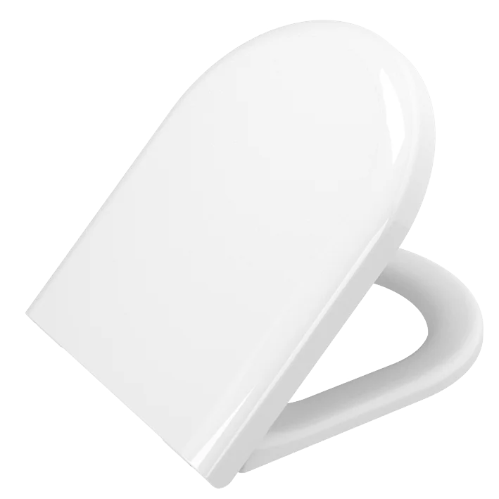 VitrA Universal Round WC-Sitz mit Absenkautomatik, Duroplast Weiß Hochglanz, 36,5 x 46 x 5 cm, passend zu New S20 Round