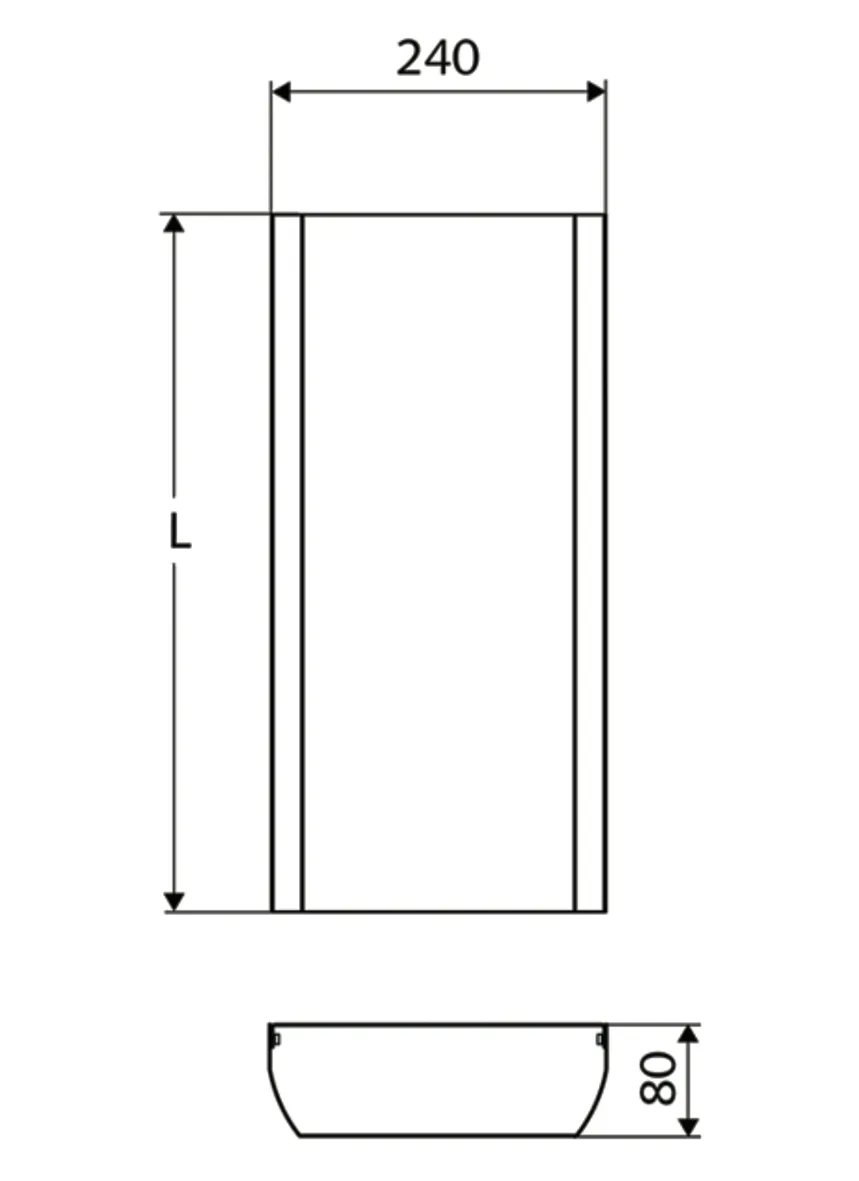 Anschlussblende Duschpaneel LINUS Inox, Anschlussblende, Aufmaß-451-950mm, Edelstahl gebürstet
