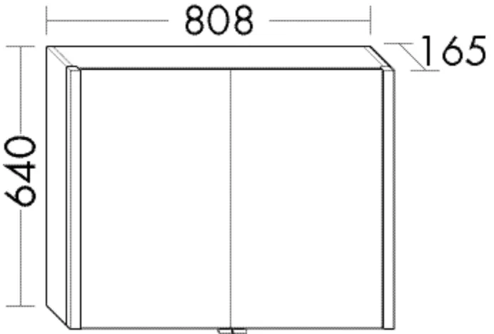 Spiegelschrank bel Anthrazitgrau, 808x165x640 mm, vertikale LED-Beleuchtung 4200 K, beidseitig verspiegelt