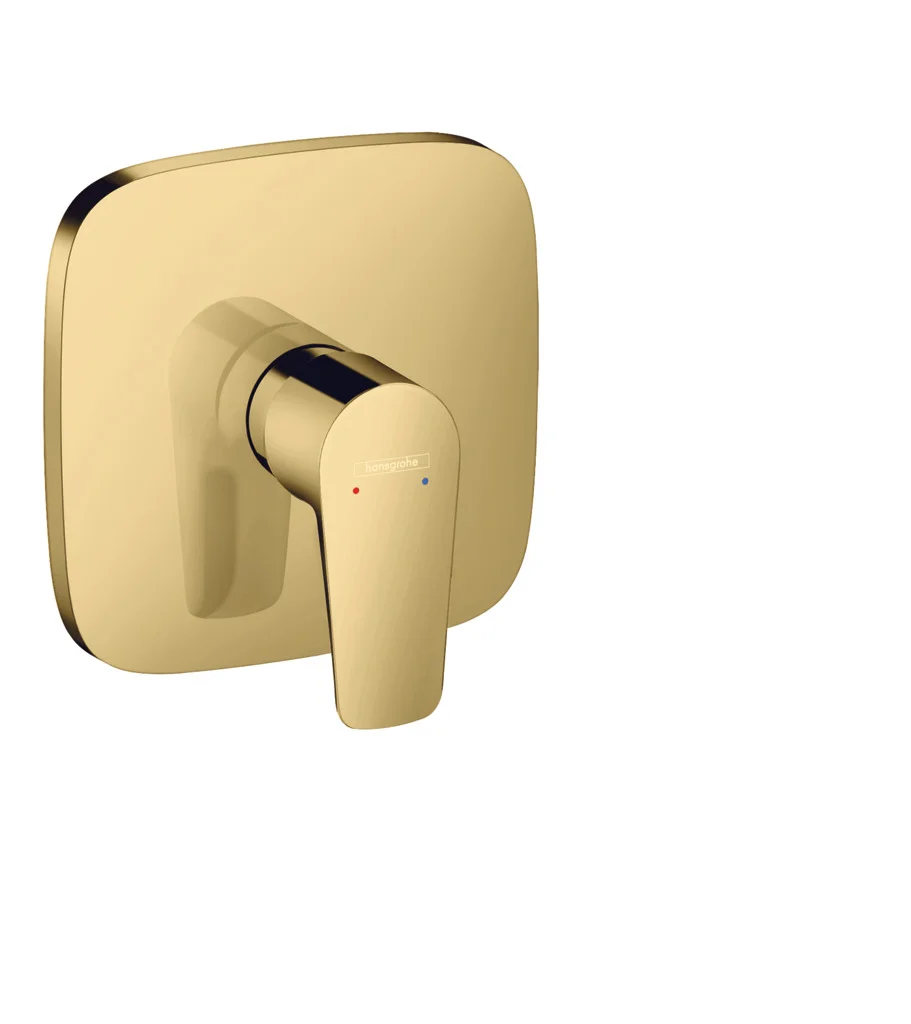 Hansgrohe Talis E Einhebel-Brausemischer Unterputz, Polished Gold Optic, Keramikmischsystem, einstellbare Temperaturbegrenzung, Durchflussklasse B