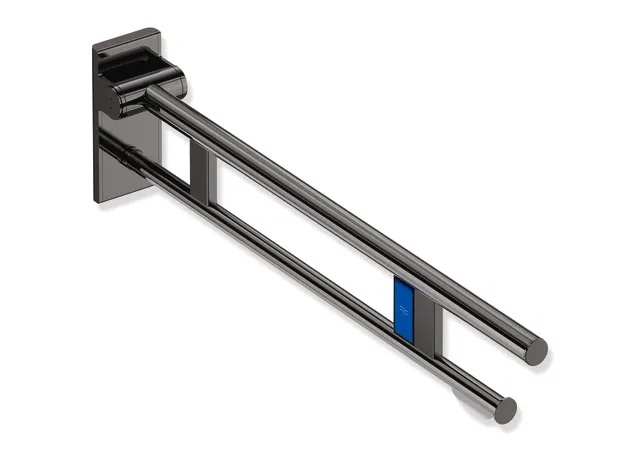 HEWI Stützklappgriff Duo, System 900, links, Edelstahl PVD, 850 mm Ausladung