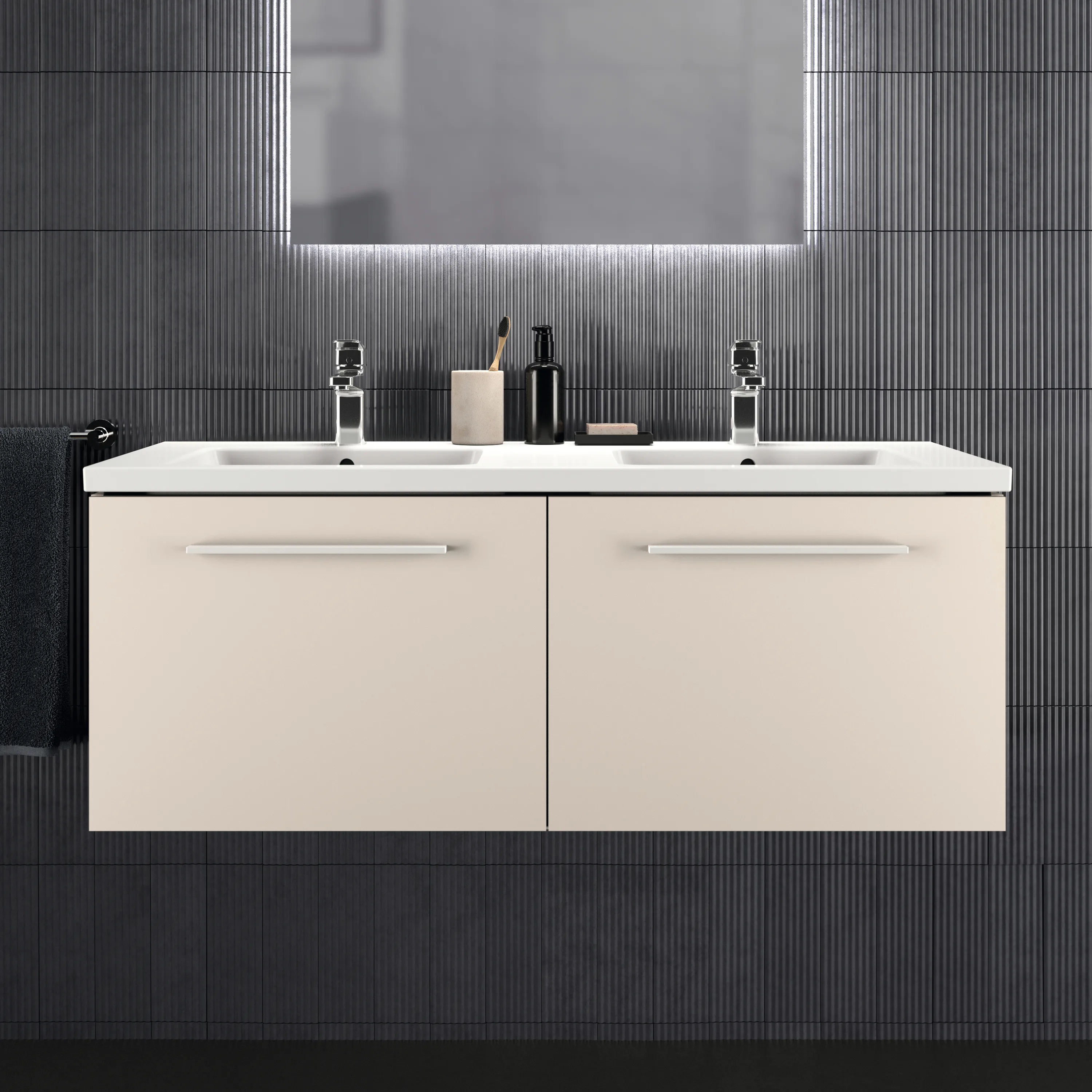 Ideal Standard Waschtischunterschrank „i.lifeB“ 120 × 44 × 50,5 cm Sandbeige matt Ideal Standard Waschtischunterschrank „i.lifeB“ 120 × 44 × 50,5 cm Sandbeige matt