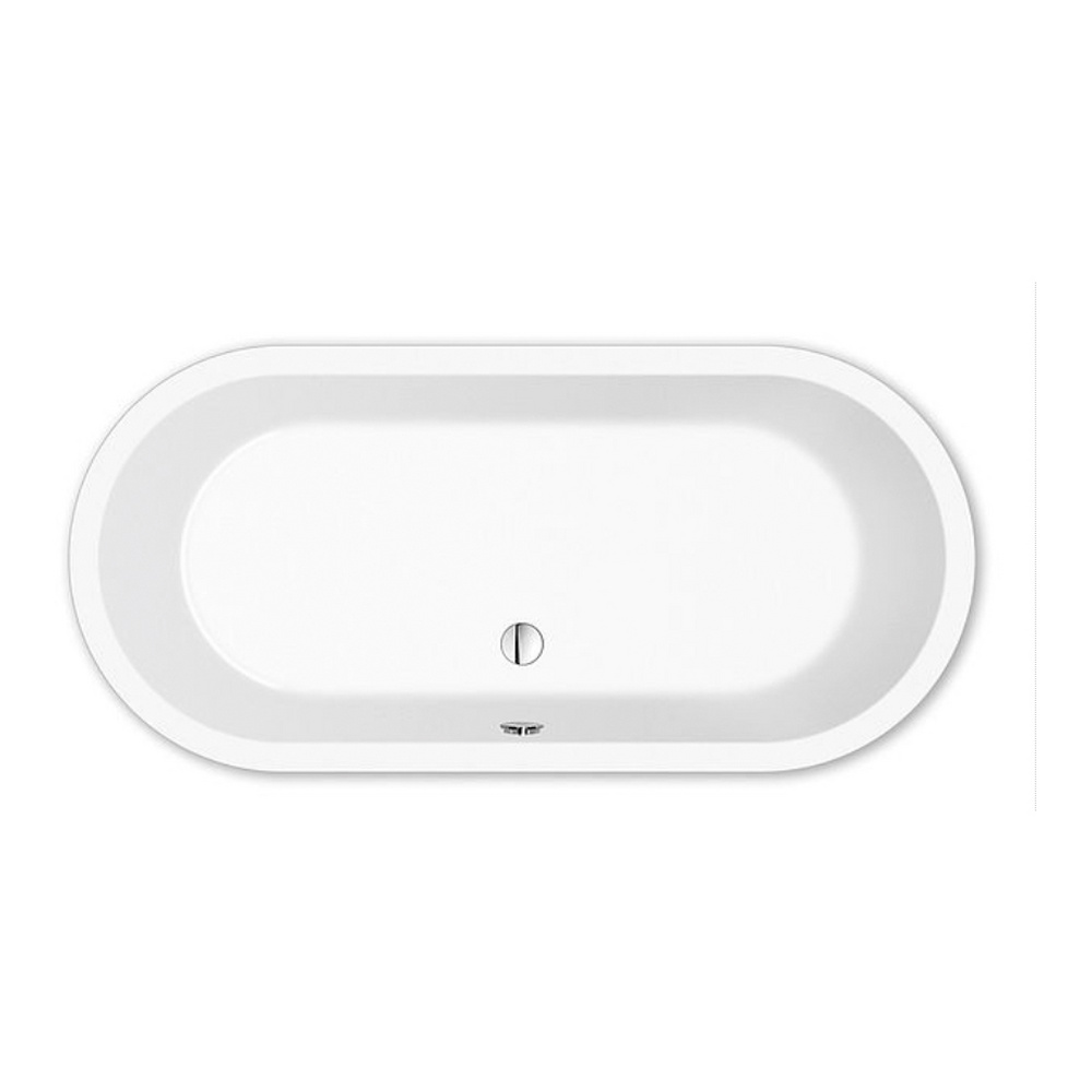 repaBAD Badewanne „Livorno Oval“ freistehend oval 170 × 80 cm, Mittelablauf in Weiß