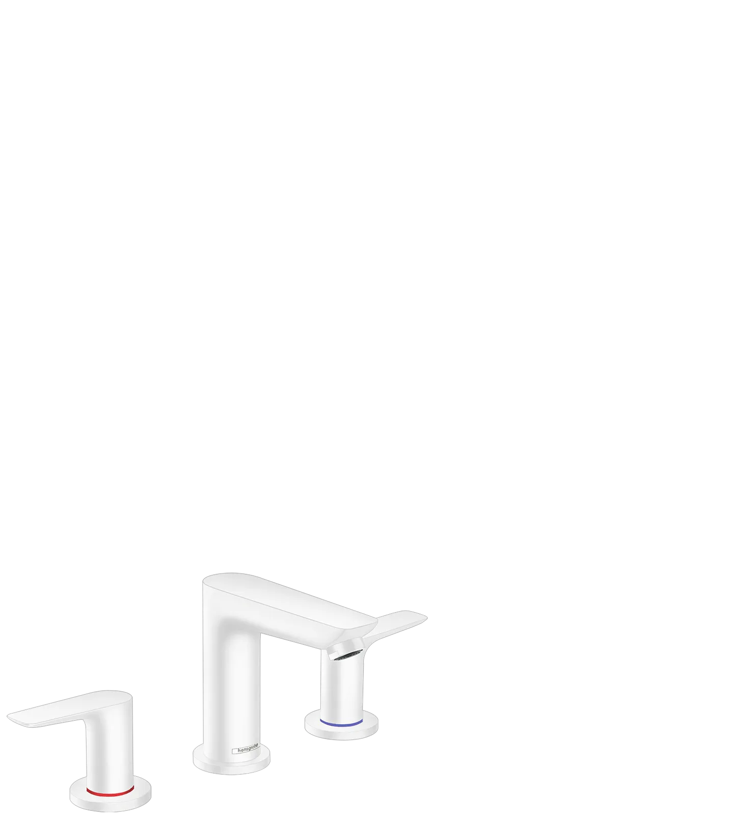 Hansgrohe Talis E 3-Loch Waschtischarmatur mit Zugstangen-Ablaufgarnitur, Mattweiß Hansgrohe Talis E 3-Loch Waschtischarmatur mit Zugstangen-Ablaufgarnitur, Mattweiß