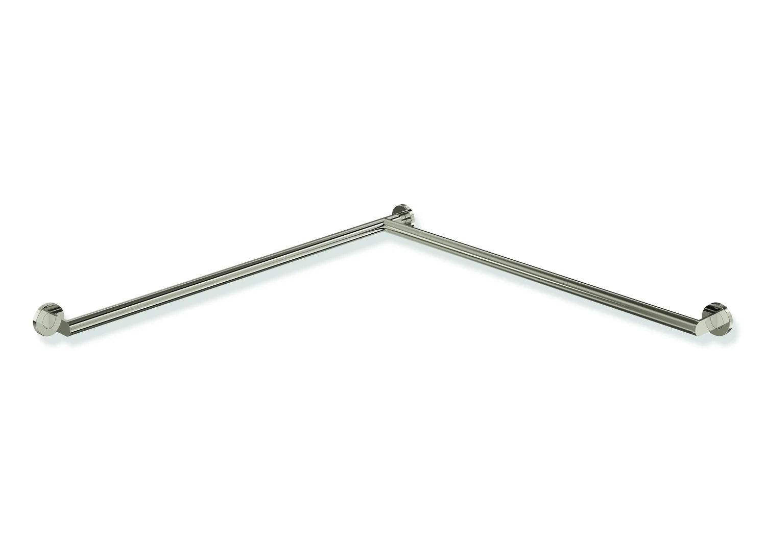 HEWI Dusch- und Wannenhandlauf System 900, Edelstahl PVD nickelglänzend, 32 mm Durchmesser, 965 mm Länge, rechts