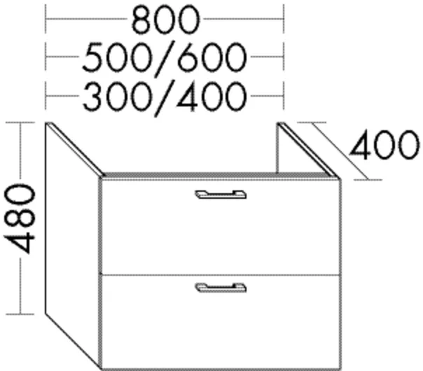 burgbad Hochschrank „Sys30“ 340 × 480 × 440 mm in Weiß Matt