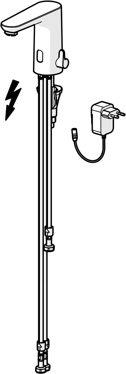 HansaELECTRA Waschtischarmatur, Niederdruck, 230⁄9 V, Bluetooth, Chrom