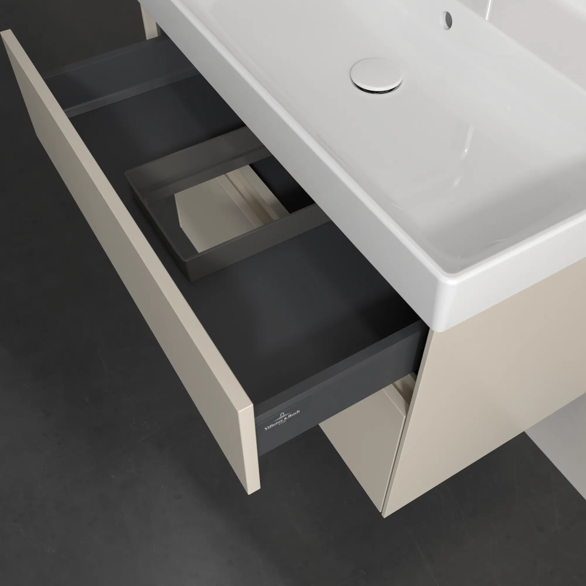 Villeroy & Boch Waschtischunterschrank „Collaro“ 754 × 546 × 444 mm Cashmere Grey, für Becken mittig, ohne Beleuchtung