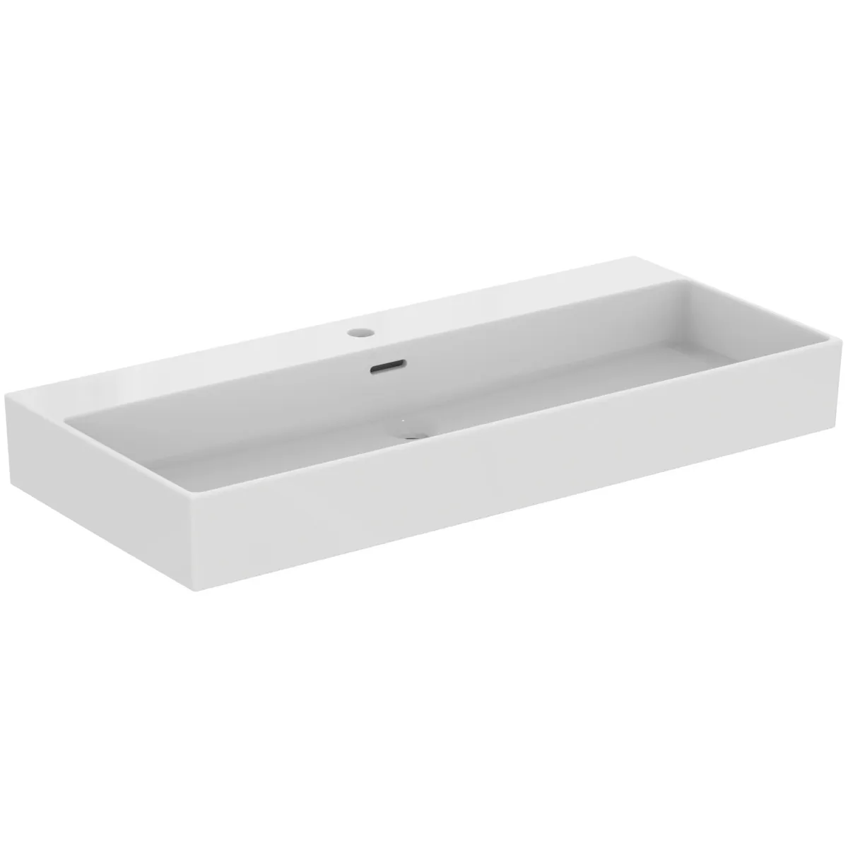 Waschbecken „Extra“ 100 × 45 × 15 cm, Hahnlochposition mittig in Weiß Waschbecken „Extra“ 100 × 45 × 15 cm, Hahnlochposition mittig in Weiß