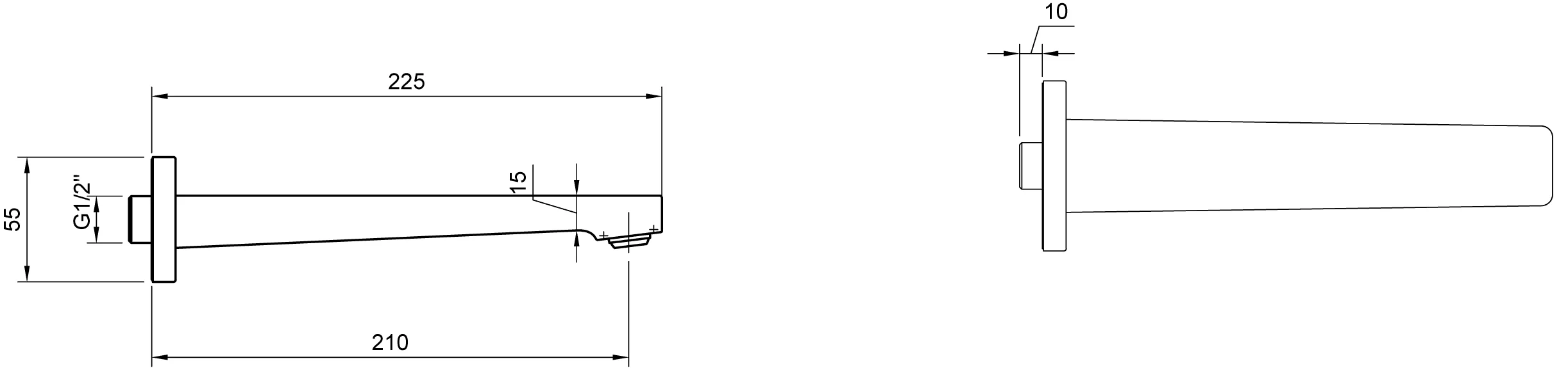 Villeroy & Boch Architectura Square Badewannenauslauf TVT125002000 Chrom