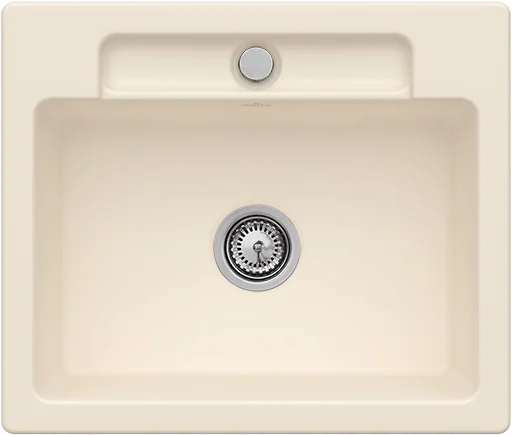 Villeroy & Boch Siluet 60 S Flat 33462F Spüle, flächenbündig, 600x510mm, TitanCeram, Ivory CeramicPlus