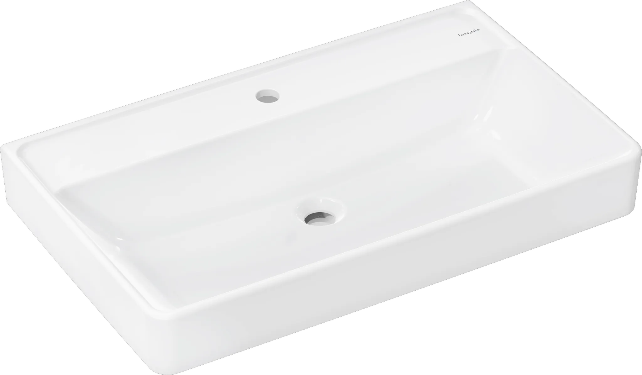 Hansgrohe Xanuia Q Waschtisch 800⁄480 mit Hahnloch ohne Überlauf, SmartClean, Weiß