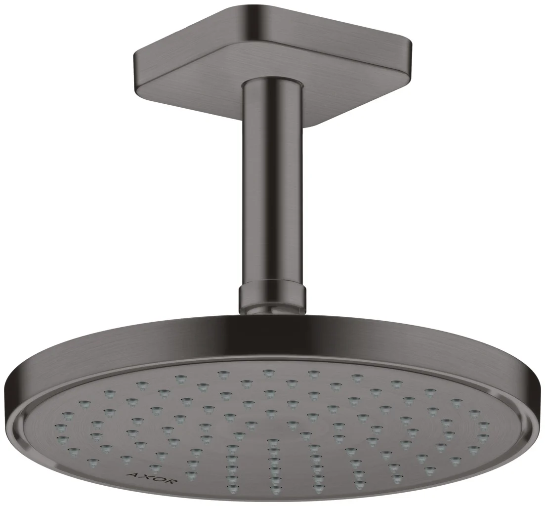Hansgrohe AXOR ShowerSolutions Kopfbrause 220 1jet EcoSmart+ Brushed Black Chrome, 220 mm, verstellbarer Winkel, abnehmbar zur Reinigung