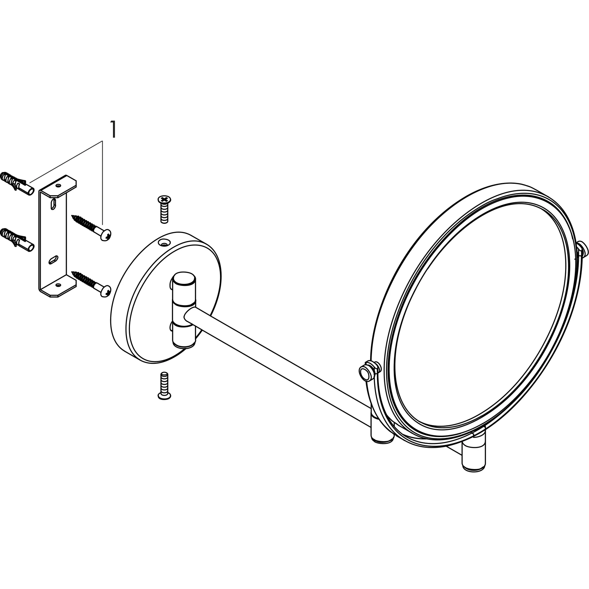 Rasierspiegel Logis Universal chrom ohne Licht