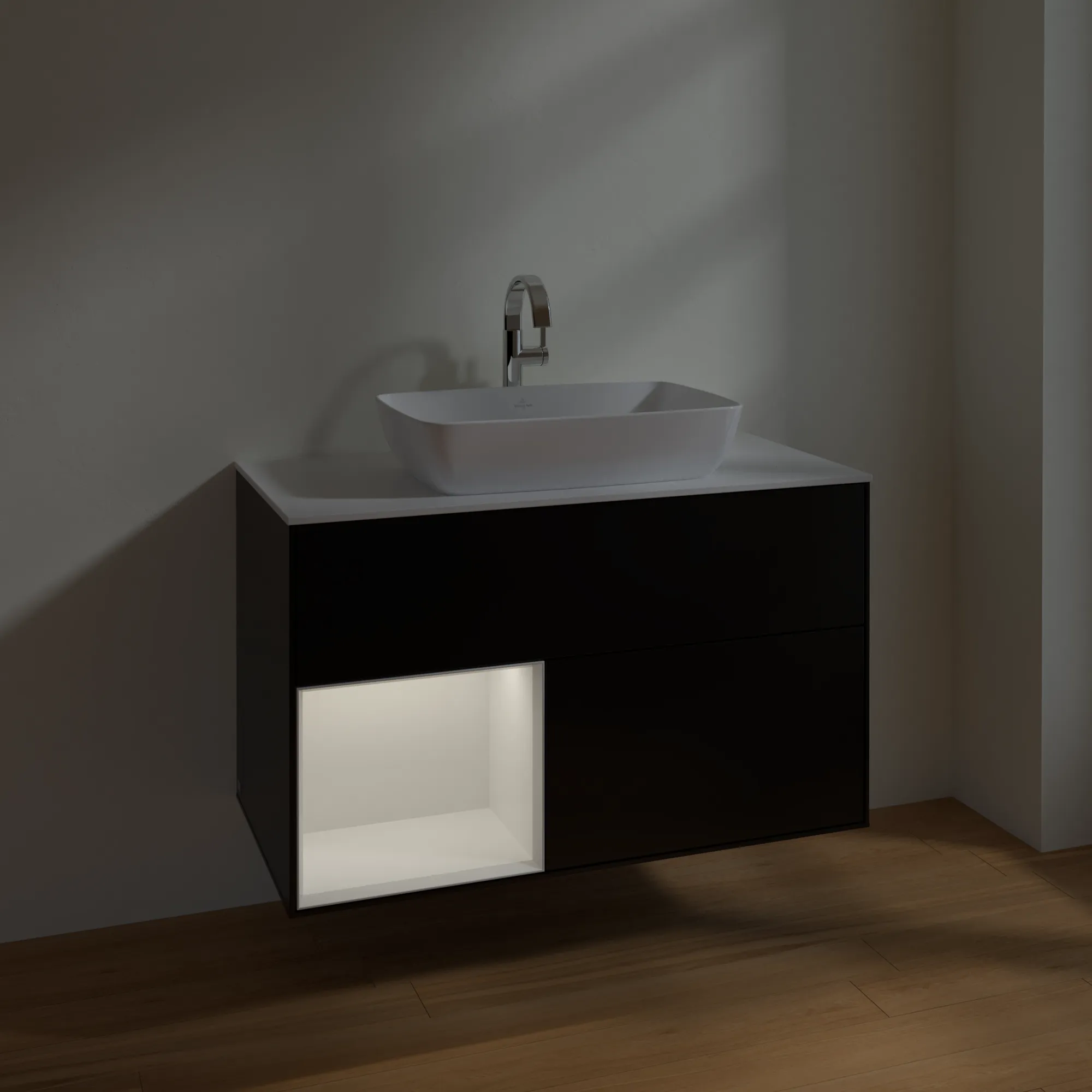 Villeroy & Boch Waschbeckenunterschrank Finion F77, 1000 x 603 x 501 mm, mit Beleuchtung, 2 Auszüge Villeroy & Boch Waschbeckenunterschrank Finion F77, 1000 x 603 x 501 mm, mit Beleuchtung, 2 Auszüge