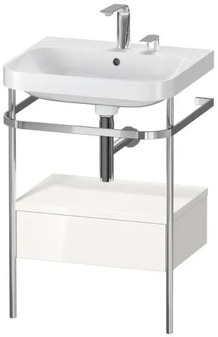 Duravit Waschtischunterschrank c-shaped Set mit Metallkonsole und Schubkasten „Happy D.2 Plus“ 57,5 × 85 × 49 cm Duravit Waschtischunterschrank c-shaped Set mit Metallkonsole und Schubkasten „Happy D.2 Plus“ 57,5 × 85 × 49 cm