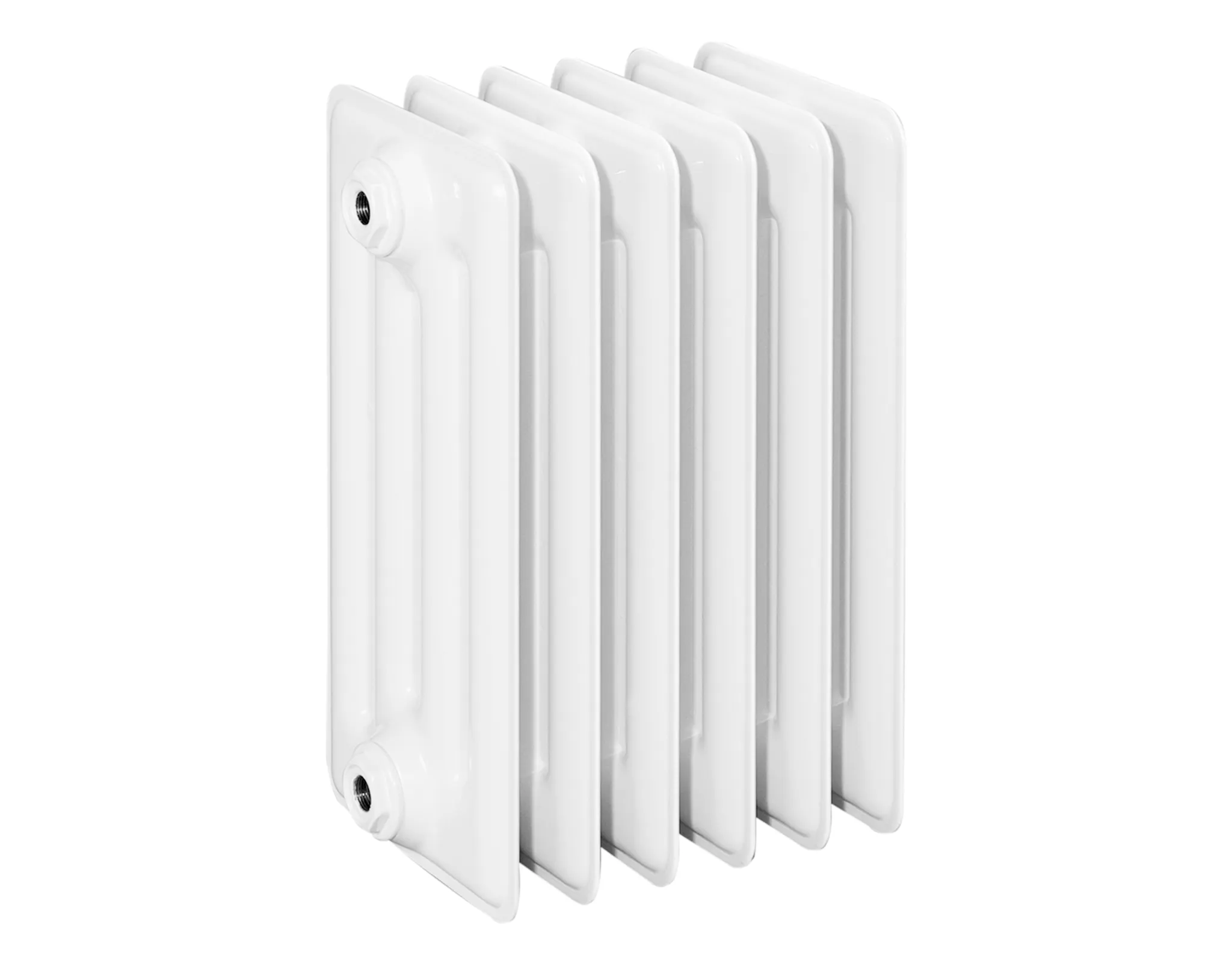 Beispielbild eines Heizkörpers mit 6 Gliedern ASW DIN-Stahlradiator HG-TEC, 36 Glieder, Nabenabstand 350 mm, 1800 x 450 x 220 mm in RAL 9010