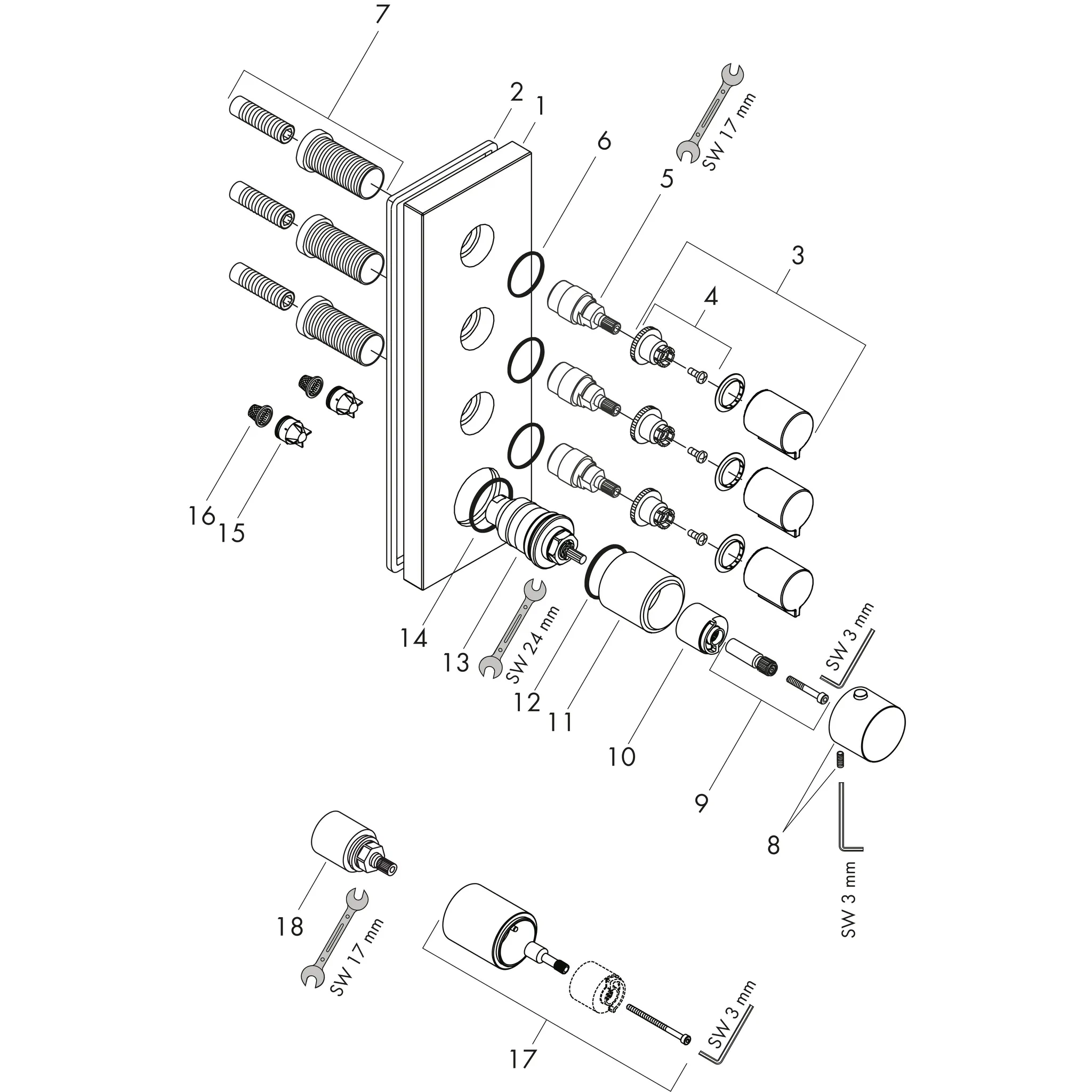 Thermostatmodul Axor Starck Fertigset chrom Thermostatmodul Axor Starck Fertigset chrom