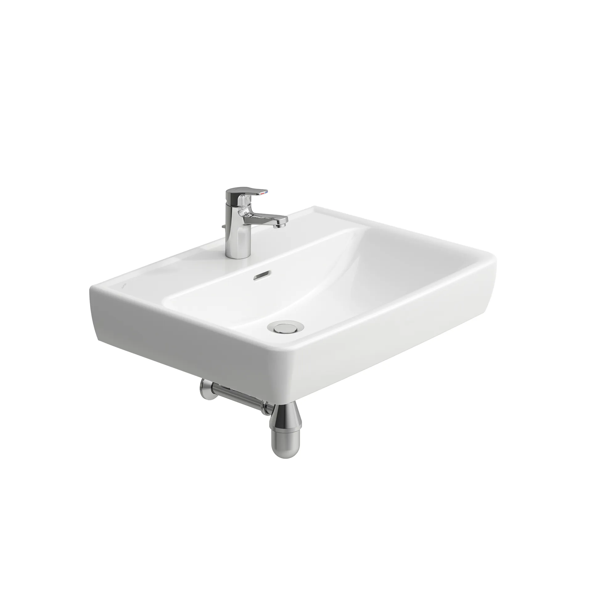 Waschtisch PRO A 480x650x170 1 Hahnloch mit Überlauf weiß