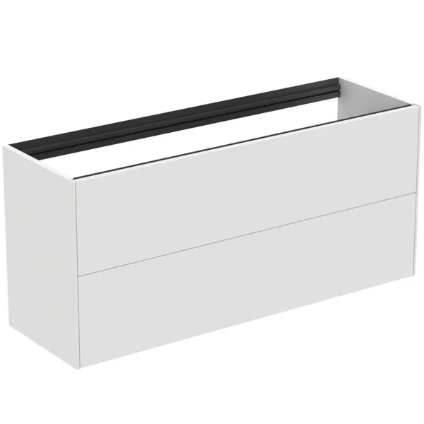 Ideal Standard Waschtischunterschrank Conca, 2 Auszüge, ohne Platte, 1200x373x540mm, Weiß