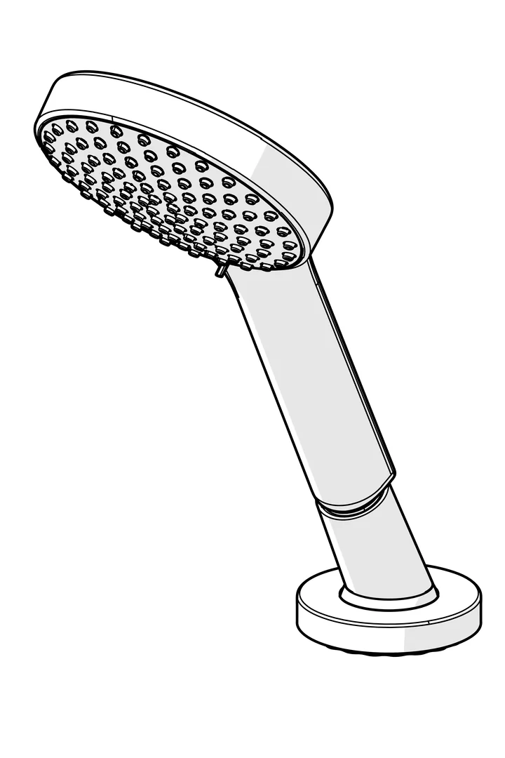 HansaACTIVEJET Handbrause Set Wannenrandsysteme HansaACTIVEJET 5324 1-strahlig 72 mm Ausladung 189 mm DN 15 Chrom