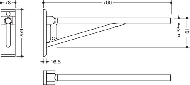 HEWI Stützklappgriff „System 900“