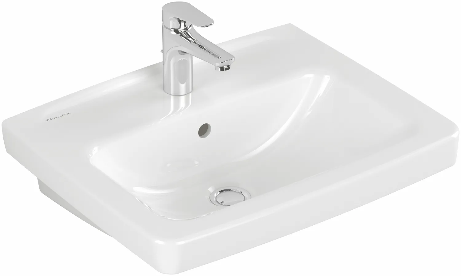 Villeroy & Boch Waschbecken „Newo“ 550 × 440 × 175 mm, Hahnlochposition mittig in Weiß Alpin Villeroy & Boch Waschbecken „Newo“ 550 × 440 × 175 mm, Hahnlochposition mittig in Weiß Alpin