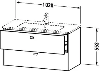 Duravit Waschtischunterschrank wandhängend „Brioso“ 102 × 55,3 × 47,9 cm in Nussbaum Natur