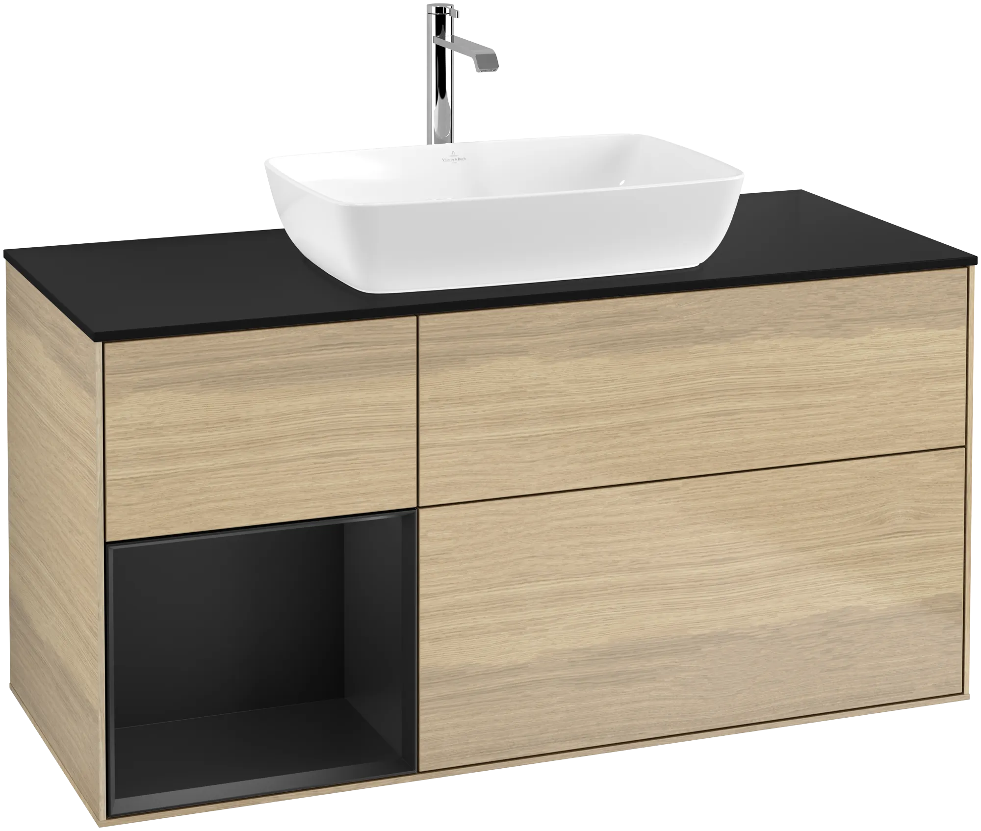 Villeroy & Boch Waschbeckenunterschrank Finion F82, 1200 x 603 x 501 mm, mit Beleuchtung, 3 Auszüge