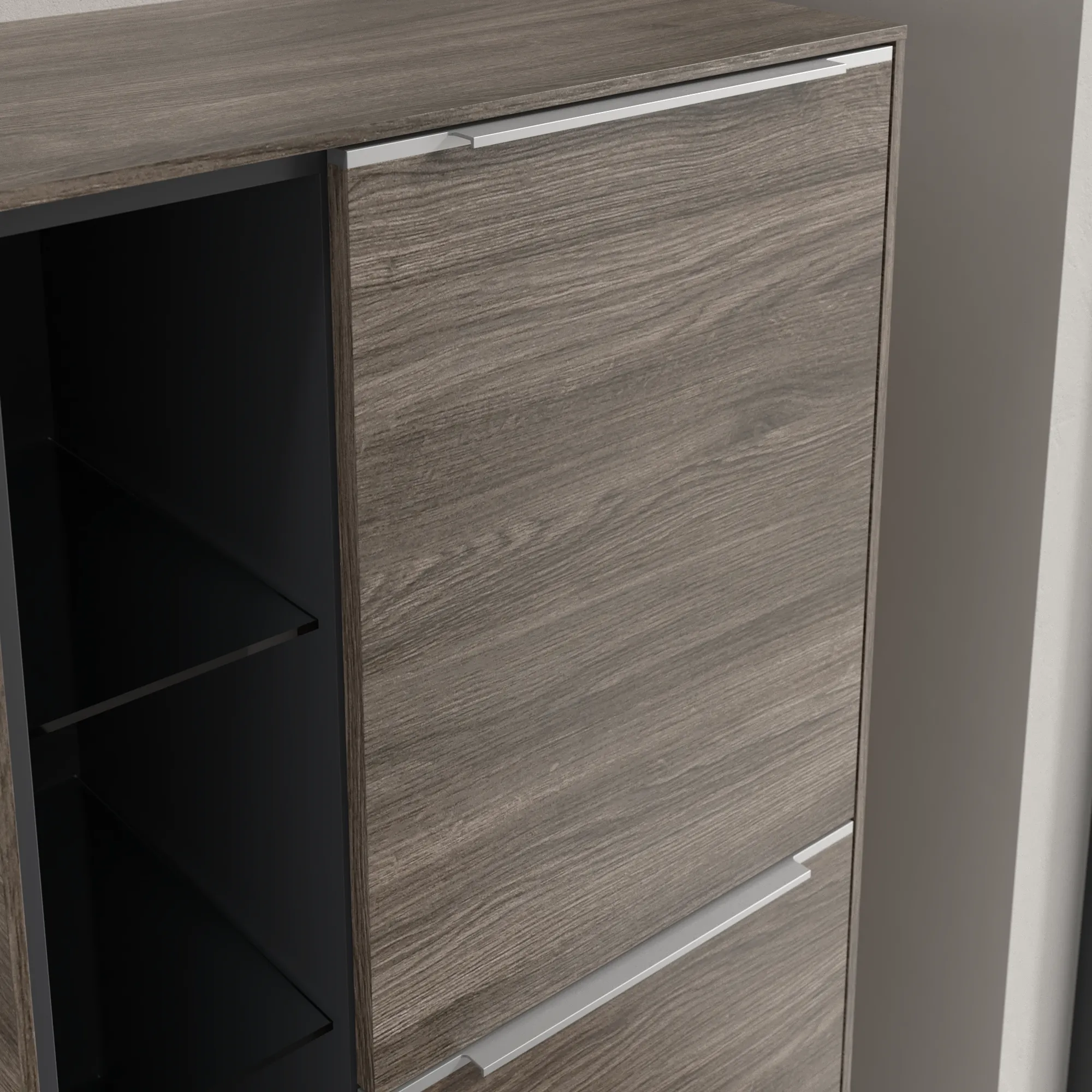 Villeroy & Boch Subway 3.0 Mittelschrank, eckig, Stone Oak, 1200x574x346 mm, 2 Türen, SoftClosing