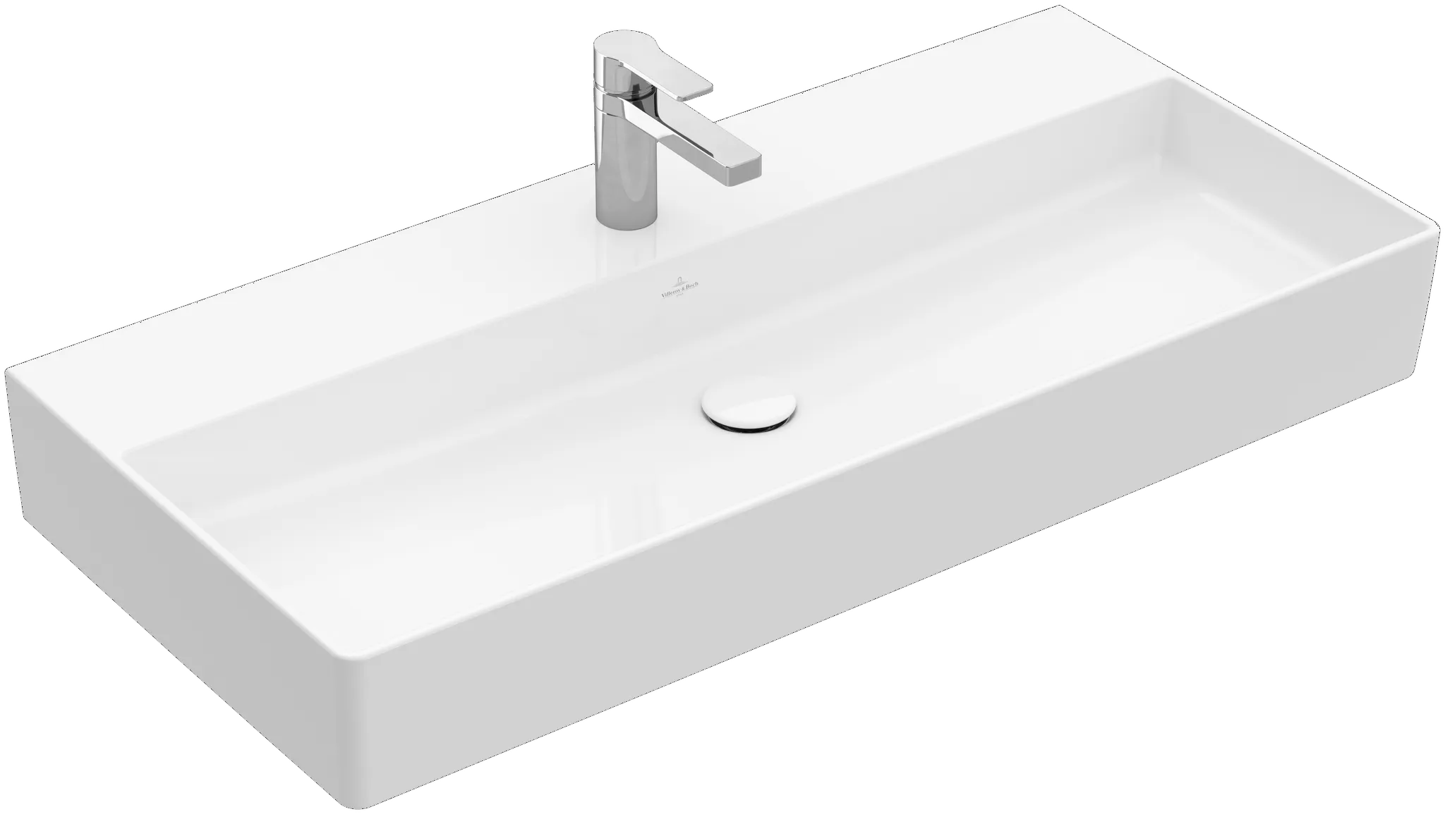 Villeroy & Boch Wandwaschtisch aus TitanCeram geschliffen „Memento 2.0“ 1000 × 470 × 135 mm, mit Hahnlochbohrung, Hahnlochposition mittig in Weiß Alpin Villeroy & Boch Wandwaschtisch aus TitanCeram geschliffen „Memento 2.0“ 1000 × 470 × 135 mm, mit Hahnlochbohrung, Hahnlochposition mittig in Weiß Alpin
