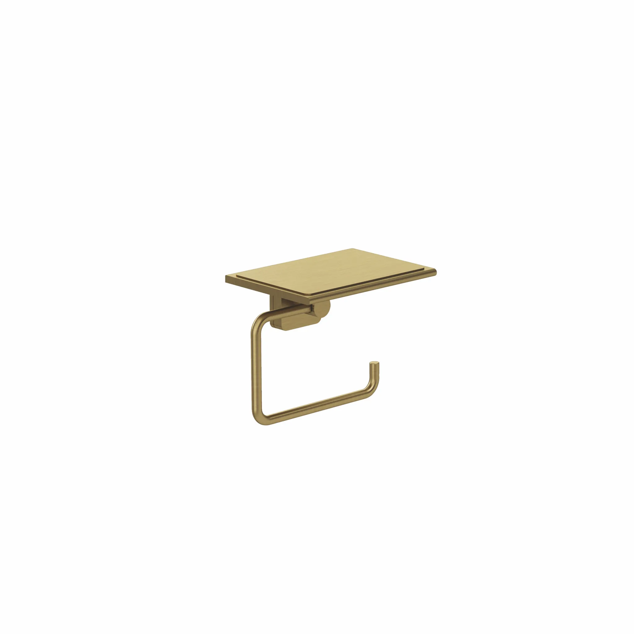 Kludi-VELA S Toilettenpapierhalter Brushed Gold, feststehend, mit Ablage, Wandmontage, inkl. Schrauben und Dübel Kludi-VELA S Toilettenpapierhalter Brushed Gold, feststehend, mit Ablage, Wandmontage, inkl. Schrauben und Dübel