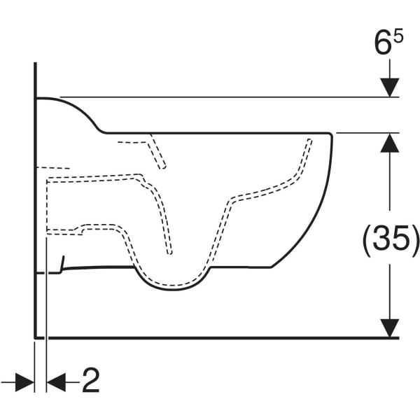 WC „Geberit Bambini“ in weiß alpin, Befestigung verdeckt WC „Geberit Bambini“ in weiß alpin, Befestigung verdeckt