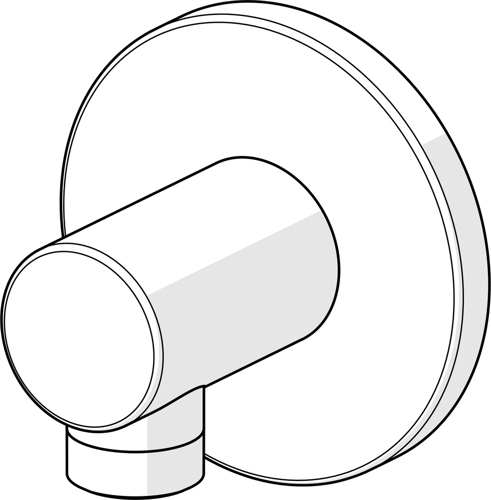 Wandanschlussbogen in Stahl gebürstet Wandanschlussbogen in Stahl gebürstet