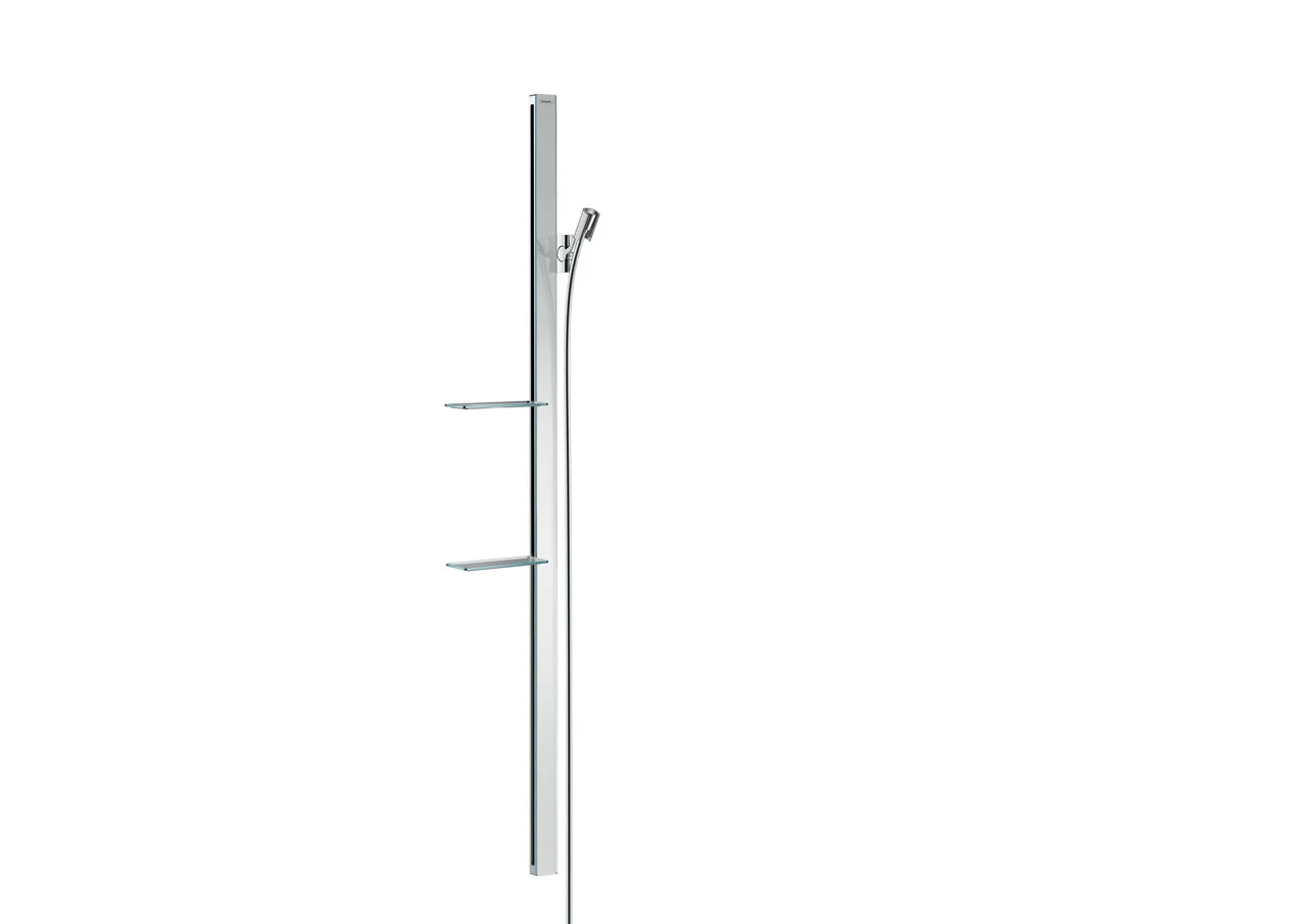 Hansgrohe Unica Brausestange E chrom, 150 cm Länge, mit Isiflex-Brauseschlauch 160 cm und Ablagen Hansgrohe Unica Brausestange E chrom, 150 cm Länge, mit Isiflex-Brauseschlauch 160 cm und Ablagen