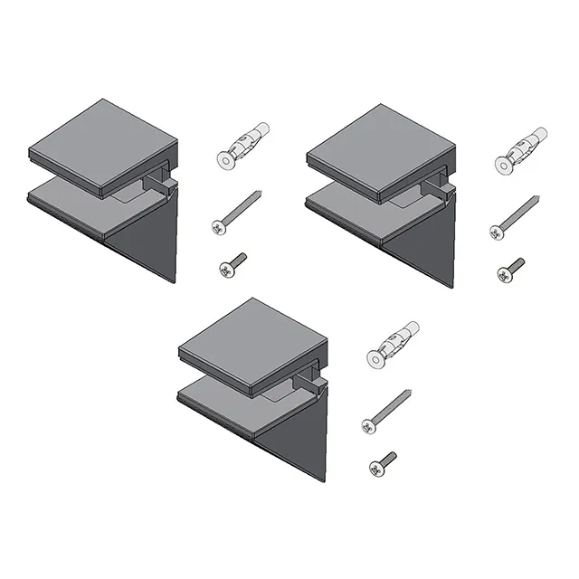 Wandbefestigung 3 St. FRAME 25 glanzeloxiert Wandbefestigung 3 St. FRAME 25 glanzeloxiert