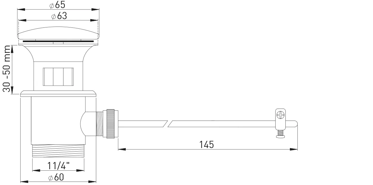 Excentergarnitur 1 1/4″ Messing vc mit Excenterstopfen Keramik weiß Excentergarnitur 1 1/4″ Messing vc mit Excenterstopfen Keramik weiß