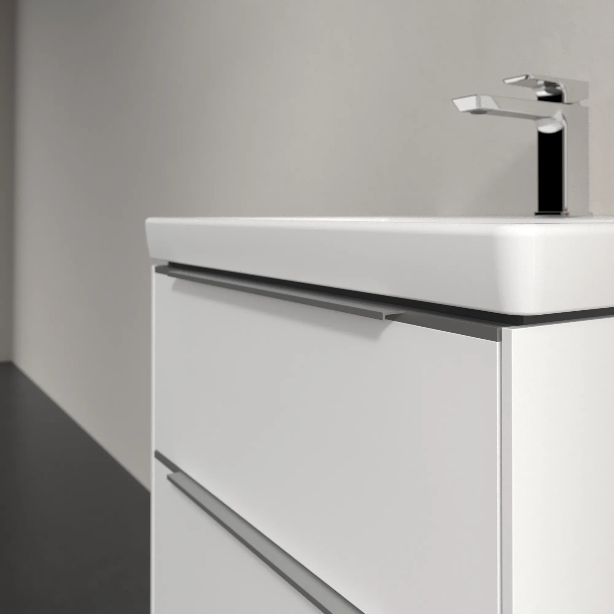 Villeroy & Boch Waschtischunterschrank „Subway 3.0“ für Schrankwaschtisch 572 × 576 × 478 mm Pure White, für Becken mittig