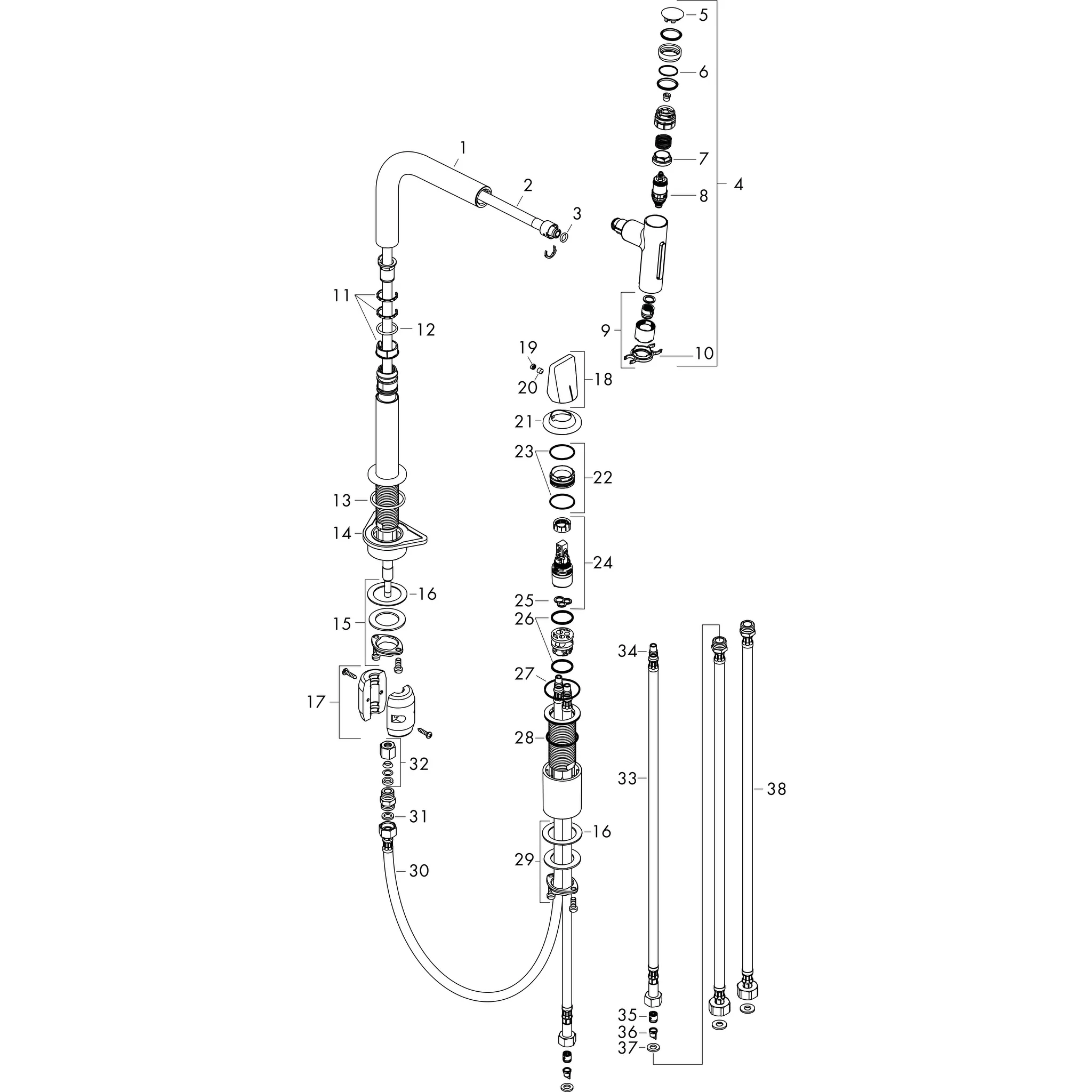 2-Loch SPTM 200 Metris Select M71 Ausziehbrause 2jet chrom