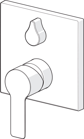 HA Einhebelmischer Fertigmontageset für Wanne/Brause HANSALIGNA 8385 Rosette eckig mit Sicherungseinrichtung Chrom