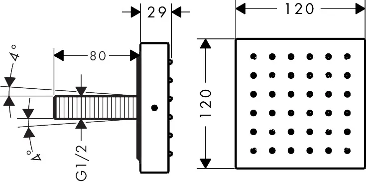Hansgrohe AXOR Starck Shower Col Armatur 120⁄120 Unterputz eckig Polished Red Gold Hansgrohe AXOR Starck Shower Col Armatur 120⁄120 Unterputz eckig Polished Red Gold