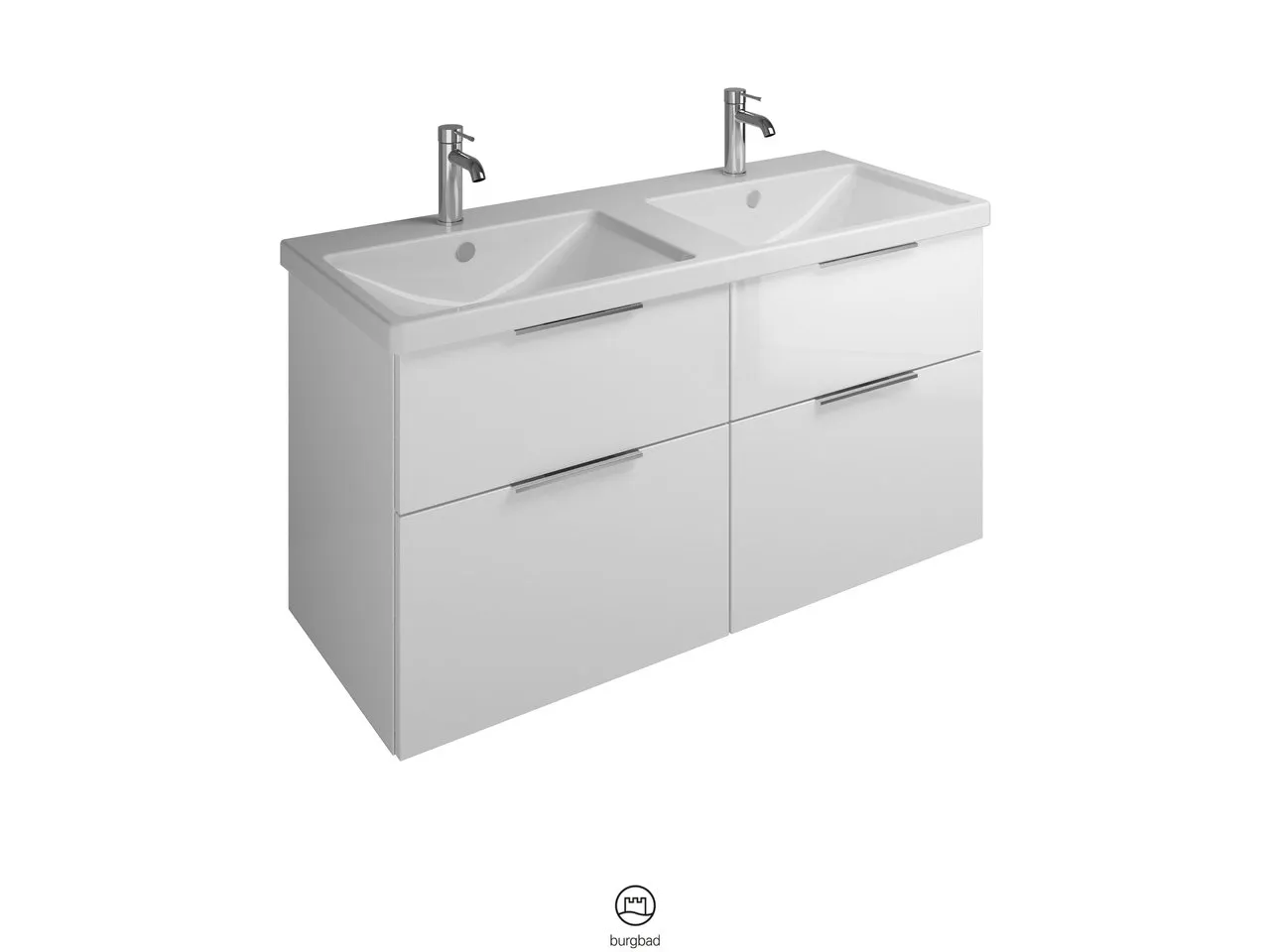 burgbad Badmöbelset Keramik-Waschtisch inkl. Waschtischunterschrank „Eqio“ 123 × 64,5 × 49 cm Stangengriff, Schwarz Matt (140 / 397 mm), in Eiche Dekor Cashmere burgbad Badmöbelset Keramik-Waschtisch inkl. Waschtischunterschrank „Eqio“ 123 × 64,5 × 49 cm Stangengriff, Schwarz Matt (140 / 397 mm), in Eiche Dekor Cashmere
