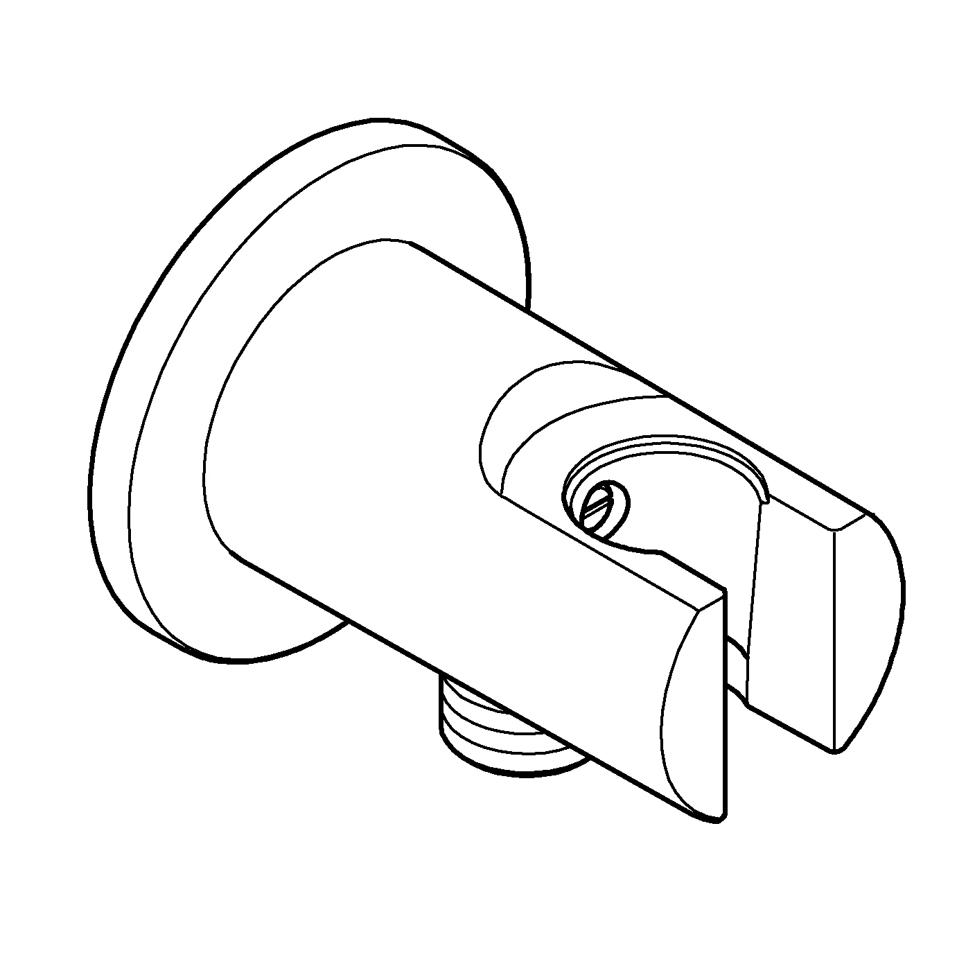 Wandanschlussbogen Tempesta 28628_1, mit Wandbrausehalter, Außengewinde, chrom