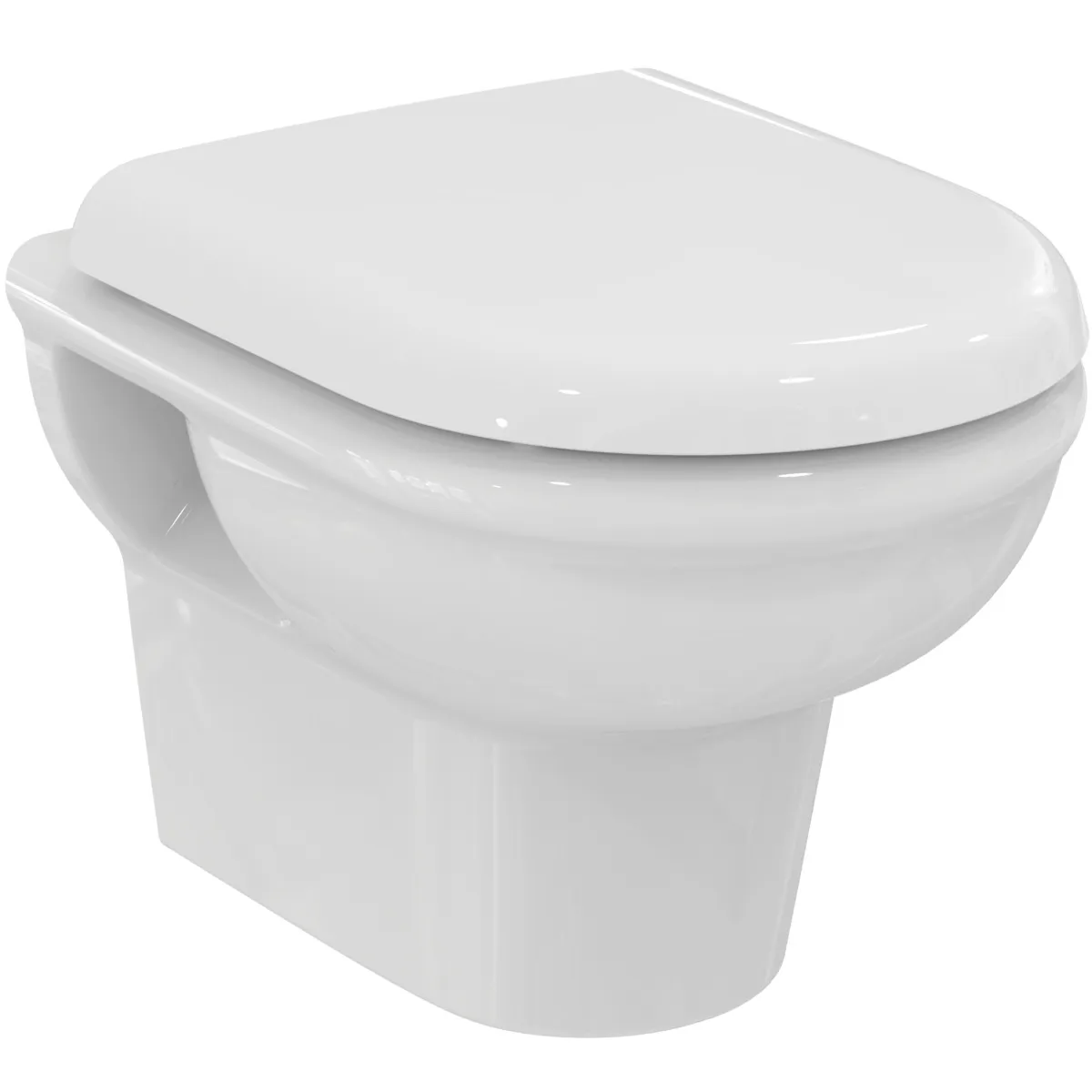 Wand-WC-Kombipaket Exacto, ohne Spülrand, mit Softclosing, 355x480x350mm, Weiß Wand-WC-Kombipaket Exacto, ohne Spülrand, mit Softclosing, 355x480x350mm, Weiß