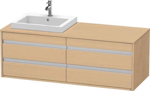 Duravit Waschtischunterschrank wandhängend „Ketho“ 140 × 49,6 × 55 cm Eiche Natur Duravit Waschtischunterschrank wandhängend „Ketho“ 140 × 49,6 × 55 cm Eiche Natur