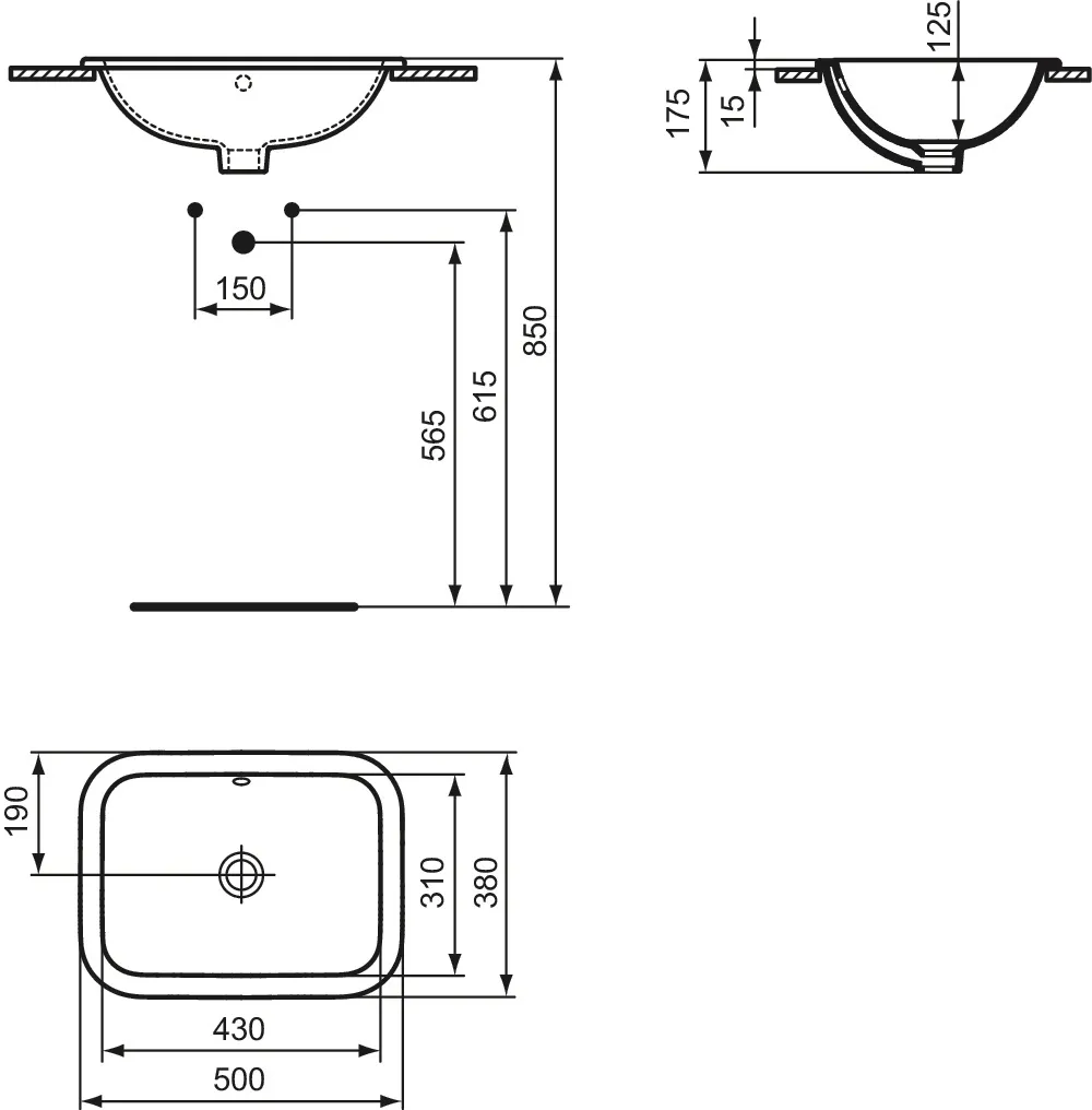 Waschbecken „Connect“ 50 × 38 × 17,5 cm Waschbecken „Connect“ 50 × 38 × 17,5 cm