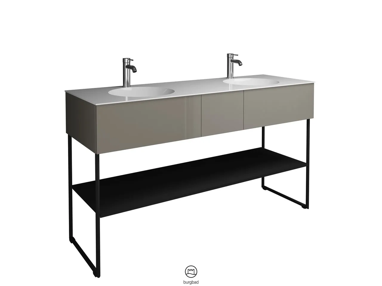 burgbad Coco HGL Mineralguss-Waschtisch inkl. Waschtischunterschrank, 505x1506x870mm burgbad Coco HGL Mineralguss-Waschtisch inkl. Waschtischunterschrank, 505x1506x870mm